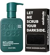 Brilliant Booty Kit | Butt Acne Clearing Lotion and ExfoliMATE Magic Body Exfoliating Cloth for S...