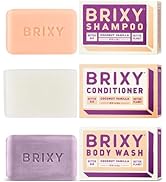 BRIXY Shampoo and Conditioner Bars with Body Wash Set for Balance, Hydration & Soft Hair & Skin, ...