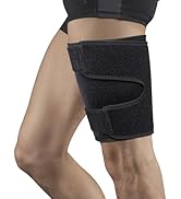 Thigh Brace, Hamstring Quadriceps Support and Thigh Wraps, Adjustable Compression Sleeve Support ...