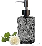 Glass Soap Dispenser with Plastic Pump, 330ml/11oz. Liquid Hand Soap Dispenser for Bathroom and K...