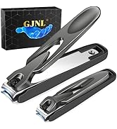 Nail Clippers with Catcher, 2 Pack Large Small Anti Splash Self-Collecting Fingernail Toenail Cli...