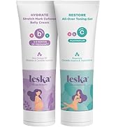 Leska Maternity Stages B & C Set | HYDRATE Belly Cream & RESTORE All-Over Toning Gel l (Pregnancy...