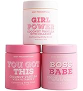 Exfoliating Body Scrub 3 Pack Minis, Daily Body Wash Infused with Collagen, Vitamin C, and Retino...