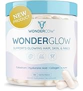 WONDERCOW Hair Skin and Nails Vitamins w/Bovine Colostrum, Collagen, Hyaluronic Acid, Biotin, Zin...