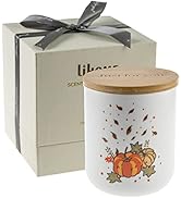Lihome Hello Fall Candles - Fall Decorations for Home, Fall Gifts Pumpkin, Candles for Home Scent...