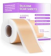 WOOKINGWA Silicone Scar Sheets - 1.6” x 120” Roll, Medical Grade Scar Tape, Non-Irritating Scar R...