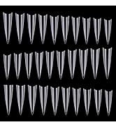 600Pcs Stiletto Nail Tips for Acrylic Nails Long False Nails Clear Fakes Nails Half Cover False N...