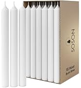 Simply Soson 10-inch White Straight Taper Dinner Candles - Bulk 36-Pack - Unscented Long Straight...