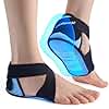 Comfpack Plantar Fasciitis Ice Packs with Heel & Sole Gel Coverage, 2PCS Gel Heel Cups Protectors for Pain Relief, Adjustable Foot Ice Pack Wraps for Achilles Tendonitis