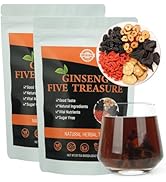 Aromlife Natural Ginseng Five Treasure Tea, 2 Packs/40 Teabags Ginseng Red Dates Black Goji Berri...