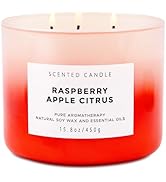 Raspberry Apple Citrus Candle | Large 3 Wick Spring Scented Soy Candle 15.8 Oz | Fruity & Fresh C...