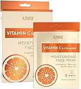 AZURE Vitamin C & Collagen Moisturizing Facial Sheet Mask- Anti Aging, Deeply Moisturizing & Firm...