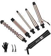 5 in 1 Curling Iron Set, Curling Wands Set with 1 Extra Long 9