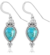 Turquoise Earrings for Women in 925 Sterling Silver Drop Dangle Earrings Boho Western Turquoise J...