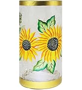 A Cheerful Giver Pillar Lamp with Internal LED String Lights - Crackle Glass Decoration for Indoo...