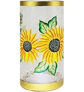 A Cheerful Giver Pillar Lamp with Internal LED String Lights - Crackle Glass Decoration for Indoo...
