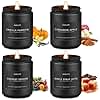 Fall Candles, 4 Pack Soy Candles Set - Autumn Scents of Vanilla Pumpkin, Cinnamon Apple, Harvest Season, Maple Syrup Latte, Aromatherapy Fall Gifts for Men & Women, Thanksgiving Home Decor