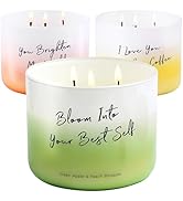 Green Apple Peach Blossom, Orange Goji Eucalyptus, Vanilla Caramel Latte 3 Wick Scented Candles B...