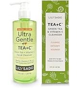 LILY SADO TEA+C Green Tea Vitamin C Face Cleanser – Natural Vegan Antioxidant Daily Face Wash ...