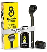 Beard Club Derma Roller & Beard Growth Oil - Microneedling Roller with 540 Titanium Microneedles ...