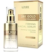 AZURE 24K Gold & Collagen Firming Facial Serum - Lifting, Toning & Hydrating | Reduces Wrinkles, ...