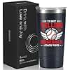 Onebttl Baseball Coach Gifts, Baseball Gifts for Coach on Birthday Christmas, 20oz Stainless Steel Tumbler with Lid and Straw, Black