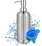 Countertop Soap Dispenser - Rust-Proof Roman Column Shaped Stainless Steel Bottle with Pump for B...