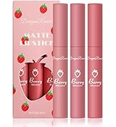 ZHISHUDL 3 Colors Matte Lip Stick Matte Nude Lipstick Set,Long Lasting Waterproof Non-Stick Cup N...