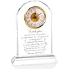 Thank You Gifts Clock for Women, Men, Appreciation Gift for Friends, Coworkers, Teacher - Inspirational Quotes Gifts for Mom, Sister - K9 Crystal Thank You Clock Desk & Home Decor