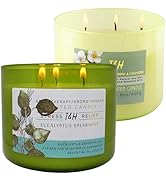 Eucalyptus Spearmint and Eucalyptus Jasmine Lavender 3 Wick Scented Candles Bundle | Aromatherapy...