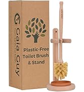 Gaia Guy Beech Wood Toilet Brush with Stand - Sisal Bristles Toilet Scrubber with Holder - Natura...