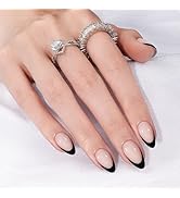 Canvalite French Tip Press On Nails, 30Pcs Short Almond Press on Nails Reusable Acrylic Fake Nail...
