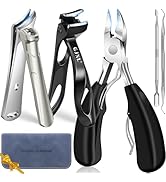 5PCS Toenail Clippers for Thick Toenails, Angled Head Toe Nail Clippers, 37MM IWide Jaw and Ultra...