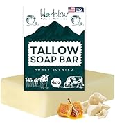 Beef Tallow Soap Bar – All Natural Grass Fed Tallow Soap Unscented – Moisturizing Face & Body Was...