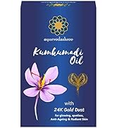 AYURVEDASHREE Kumkumadi Oil 30 ML with 24K Gold Flakes, Almond Oil, Sesame Oil, Olive Oil, Walnut...
