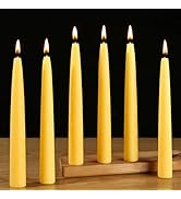 Beeswax Taper Candles,8in Pure Beeswax Candles Bluk-6 Pcs,8 Hours Long Burning Bees Wax Candles f...