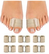 szemauy Gel Toe Spacers, Bunion Corrector with Double Loops(6Pcs), Portable Toe Separators for Wo...