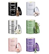 M&SENSE 6 Pack Candles for Home Scented Candle,Oud Wood,Cotton Blossom,Vanilla Amber,Bamboo Strea...