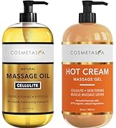 Cellulite Massage Oil & Hot Cream - 100% Natural Cellulite Oil & Gel, Highly Absorbable, Firm, To...