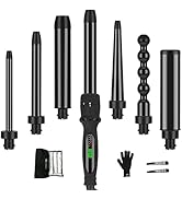Curling Iron,PARWIN PRO BEAUTY 7 in 1 Curling Wand Set with 7 Interchangeable Barrels and Heat Pr...