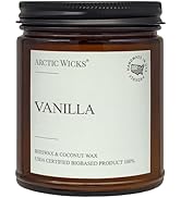 Vanilla Scented Coconut & Beeswax Candle | 9oz Amber Jar | Arctic Wicks Handmade Non-Toxic Clean ...