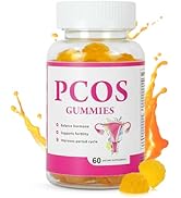 PCOS Gummies Helps Menstrual Cycle Health, 60 Count PCOS Vitamin Gummies for Healthy Ovulation an...