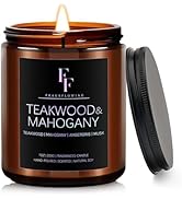 Teakwood & Mahogany Scented Candle for Home Soy Wax Candle, Aromatherapy Candle Gift for Women Me...