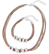 Costume Jewelry Set - Leather Choker Necklace for Women 16