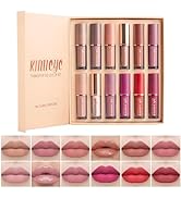 KIMIEYE 12Pcs Velvet Matte Liquid Lipstick Set, Waterproof Long Lasting Quick-drying Non-Stick Cu...