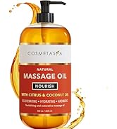 Natural Nourishing Citrus & Coconut Massage Oil- Smooth Glide, Non Greasy Therapeutic Massage Oil...