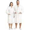 Pearl Linens 100% Cotton Terry Cloth Bathrobe – Lightweight Medium Robes for Women & Men’s Robe, Shawl Collar Hotel Spa Robe – Soft, Absorbent Sleepwear – (White 1PC)