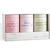 Exfoliating Body Scrub 3 Pack Minis, Daily Body Wash Infused with Lavender, Rosewater, Eucalyptus...