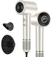 Hair Dryer, 110, 000 RPM Air-Sonic Blow Dryer with High-Speed Brushless Motor, Cool Care Dry Disp...
