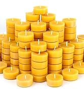 Natural Beeswax Tealight Candles | 48 Packs | 4-5 Hour Extended Burn Time | Pure Beeswax Tea Ligh...